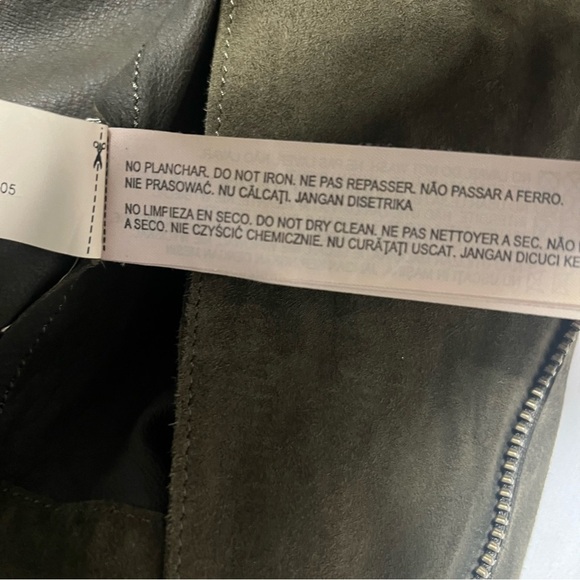 Massimo Dutti Women’s Size Small Olive 100% Sheep Leather Super Soft Suede EUC - Picture 12 of 16